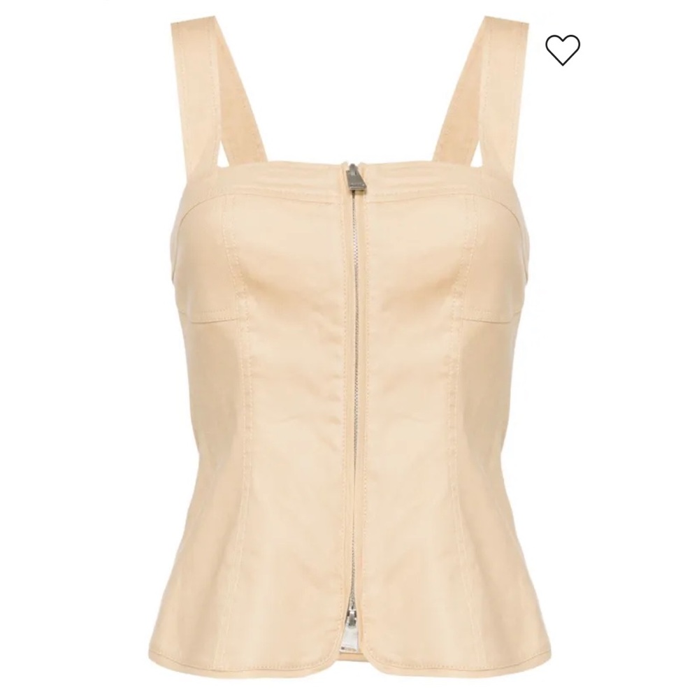 Simkhai Beige Zip-Up Top